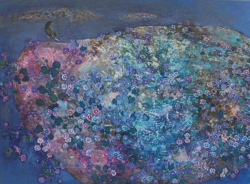 "Phiến đá nở hoa" của Trịnh Liên. Ảnh: Ban tổ chức