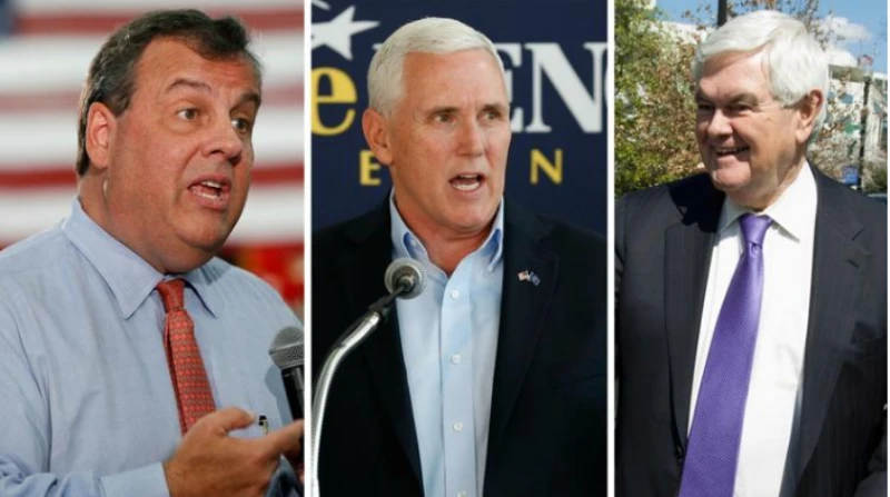 Một trong ba ông (từ trái sang) Chris Christie, Mike Pence, Newt Gingrich sẽ là phó tướng của ông Trump. 