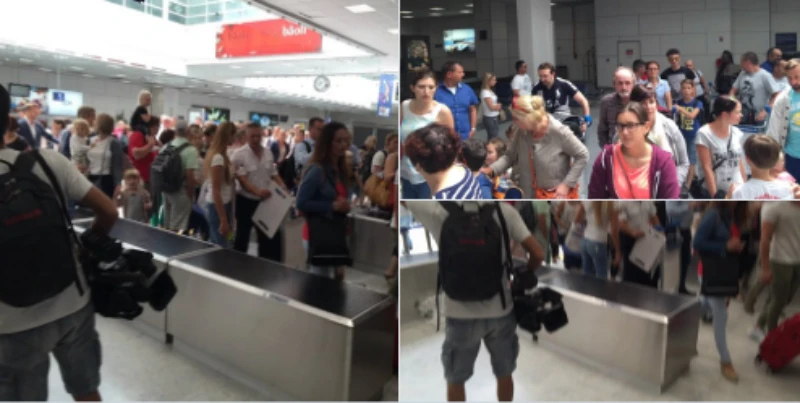 Hành khách sân bay quốc tế Côte d'Azur sơ tán khẩn cấp.