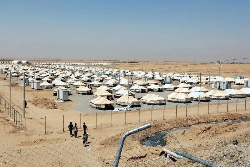 Một trại tị nạn tại thị trấn Dibaga, ngoại ô Mosul (Iraq) ngày 23-7. 