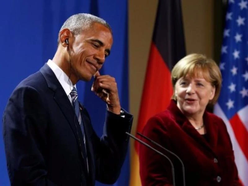 Tổng thống Obama và Thủ tướng Merkel trong cuộc họp báo chung tại Berlin ngày 17-11. 