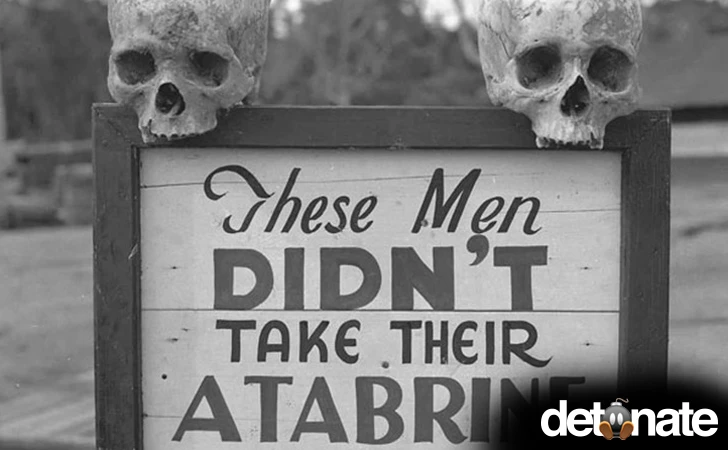 Quảng cáo thuốc trị sốt rét Atabrine ở Papua New Guinea thời chiến tranh thế giới thứ hai. 