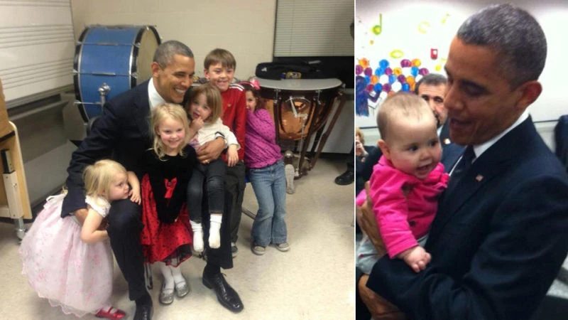 Tổng thống Obama gặp gỡ em của các nạn nhân. Ảnh: REDIT