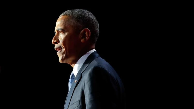 Tổng thống Obama phát biểu chia tay tại Chicago. Ảnh: AP