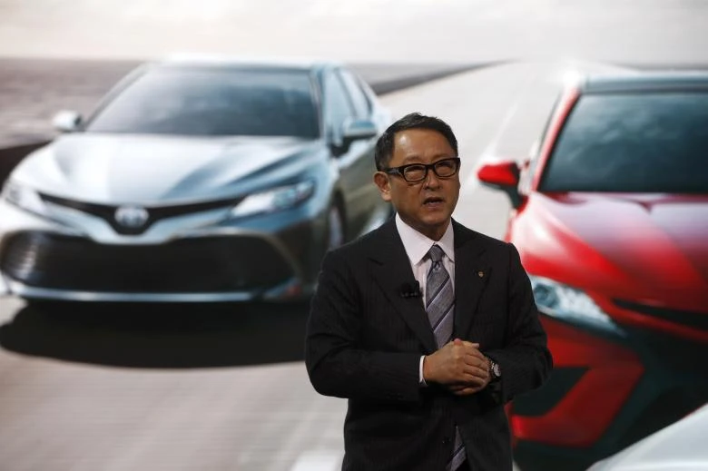 Ông Akio Toyoda - Chủ tịch Toyota tại buổi triển lãm xe ở Detroit (Michigan, Mỹ) ngày 9-1. Ảnh: REUTERS