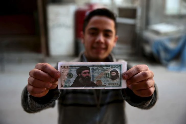 Đồng 100USD giả in hình thủ lĩnh tối cao IS Abu Bakr al-Baghdadi 