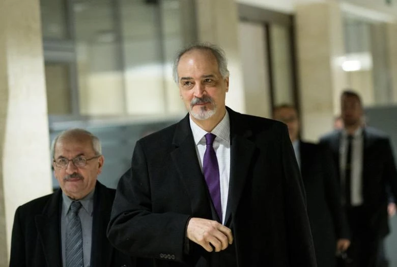 Đại sứ Syria tại LHQ Bashar al-Jaafari, trưởng phái đoàn chính phủ Syria tại vòng hòa đàm Syria ở Geneva (Thụy Sĩ) ngày 28-2. Ảnh: REUTERS