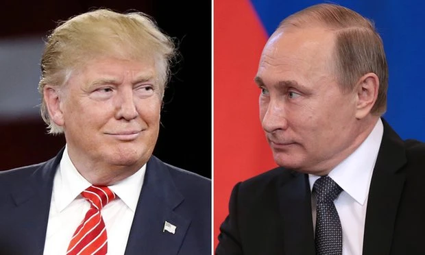 Nga sẵn sàng bàn phương án cho hai Tổng thống Putin (phải) và Trump gặp nhau. Ảnh: TELEGRAPH