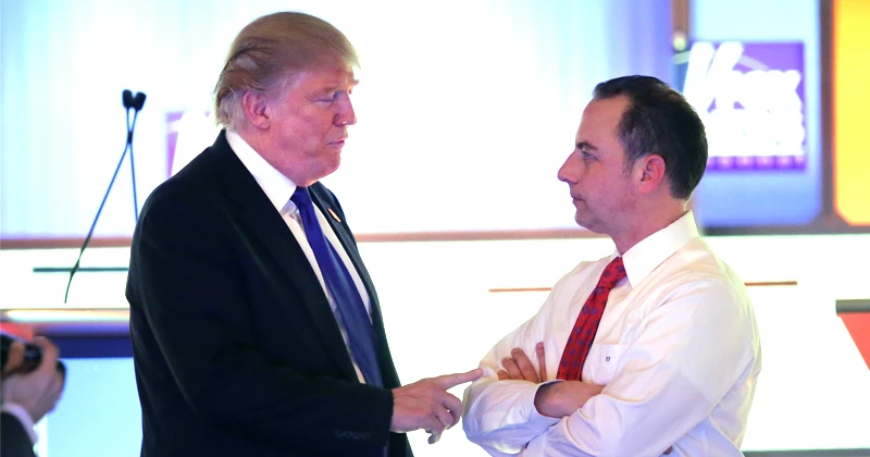 Tổng thống Trump (trái) từng công khai nói chuyện thay thế ông Priebus (phải). Ảnh INFORWARS