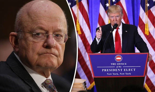 Ông Clapper (phải) đề nghị ông Trump (trái) từ chức vì không thích hợp làm tổng thống Mỹ. Ảnh: ABC NEWS
