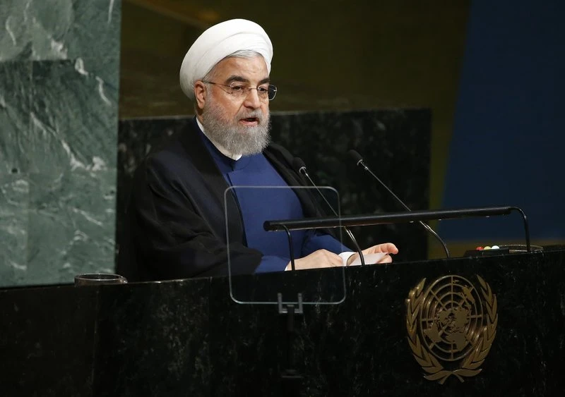 Tổng thống Iran Rouhani phát biểu trước Đại Hội đồng LHQ, lên án Tổng thống Mỹ Trump “kiêu căng, vô lý”. Ảnh: AP