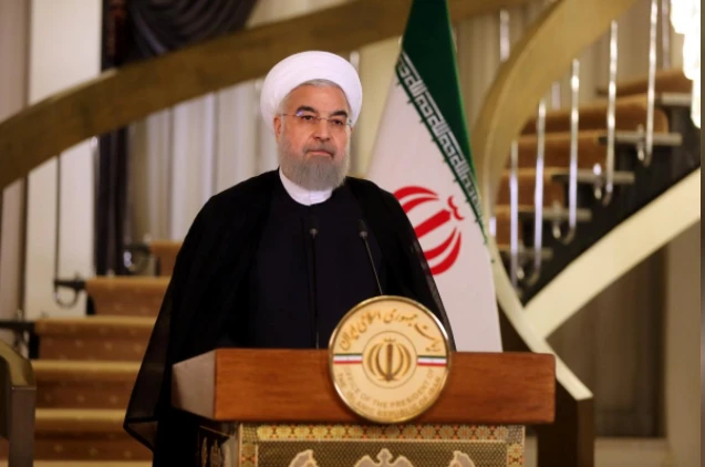 Tổng thống Iran Hassan Rouhani phát biểu trên truyền hình Iran ngày 13-10. Ảnh: REUTERS