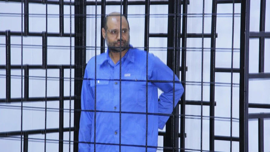 Ông Saif Gaddafi thời gian còn bị giam. Ảnh: REUTERS