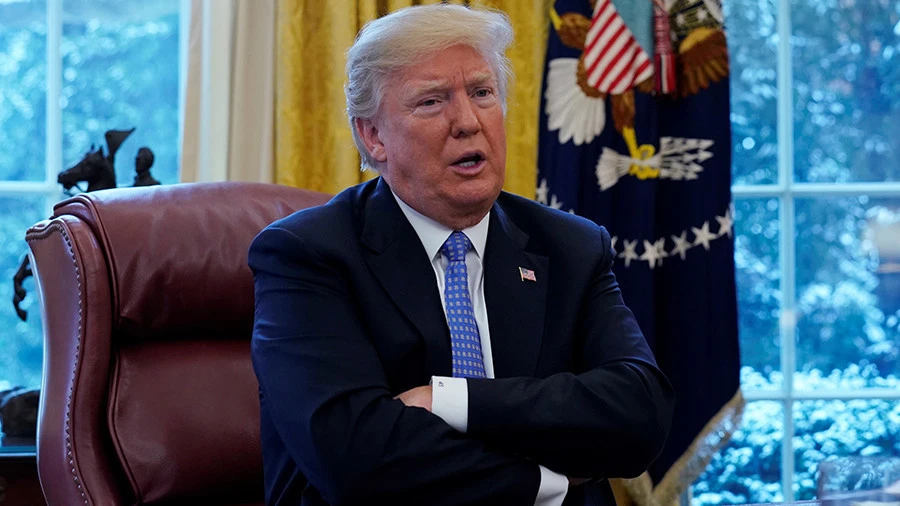 Tổng thống Mỹ Donald Trump bi quan về hiệu quả đối thoại với Triều Tiên, trong cuộc trả lời phỏng vấn Reuters từ Nhà Trắng, ngày 17-1. Ảnh: REUTERS