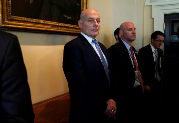 Chánh Văn phòng Nhà Trắng John Kelly trong một cuộc họp với các nghị sĩ lưỡng đảng, do Tổng thống Trump chủ trì tại Nhà Trắng ngày 14-2. Ảnh: REUTERS