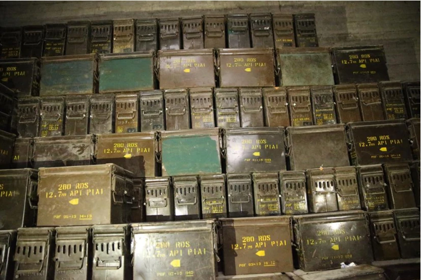 Kho đạn của YPG ở Afrin đã bị Thổ Nhĩ Kỳ và phe nổi dậy Syria chiếm. Ảnh: YENI SAFAK