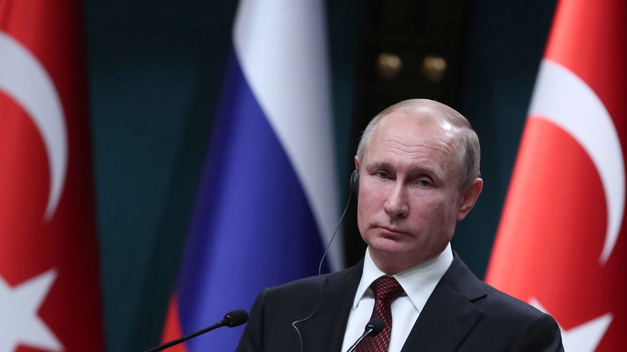 Tổng thống Nga Vladimir Putin trong cuộc họp báo tại Ankara (Thổ Nhĩ Kỳ) ngày 3-4. Ảnh: REUTERS