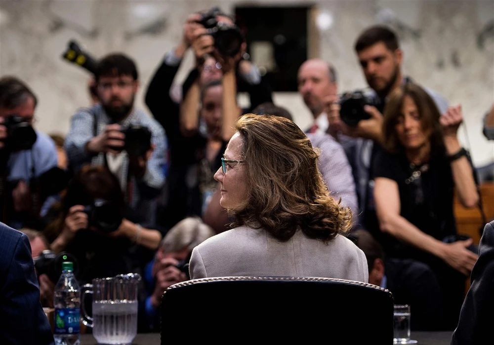 Bà Haspel trong phiên điều trần trước Ủy ban Tình báo Thượng viện Mỹ ngày 9-5, trước đó từng muốn rút khỏi đề cử vì áp lực chỉ trích quá lớn. Ảnh: PITTSBURGH POST-GAZETTE