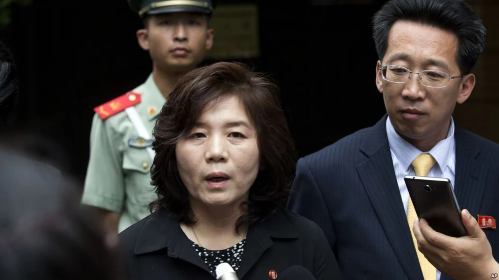 Thứ trưởng Ngoại giao Triều Tiên Choe Son Hui cảnh cáo tương lai thượng đỉnh Mỹ-Triều tùy thuộc hoàn toàn vào thái độ của Mỹ. Ảnh: AP