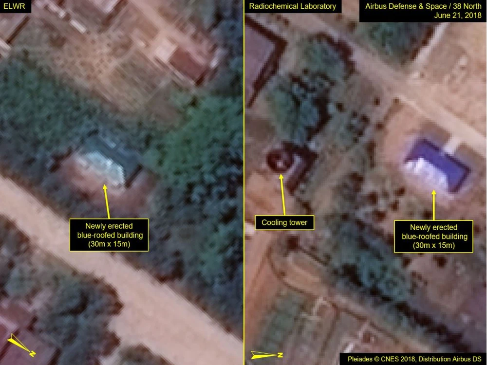 Căn nhà nhỏ mái xanh mới được xây tại khu thí nghiệm hóa học phóng xạ. Ảnh: 38 NORTH