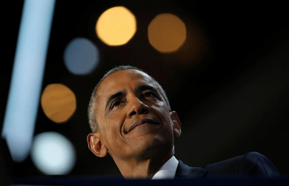 Cựu Tổng thống Mỹ Barack Obama tại Đại hội Quốc gia đảng Dân chủ ở Philadelphia, bang Pennsylvania (Mỹ) ngày 27-7-2016. Ảnh: REUTERS
