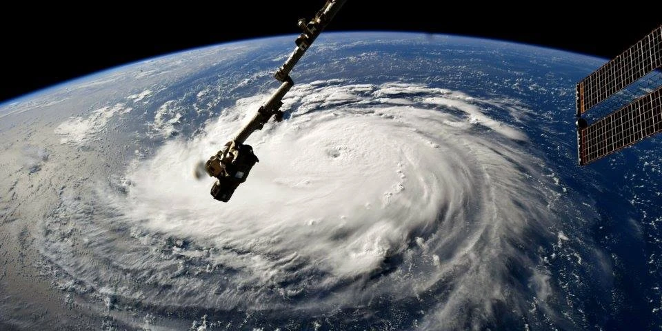 Bão Florence đang mạnh dần lên ở Đại Tây Dương. Ảnh: NASA