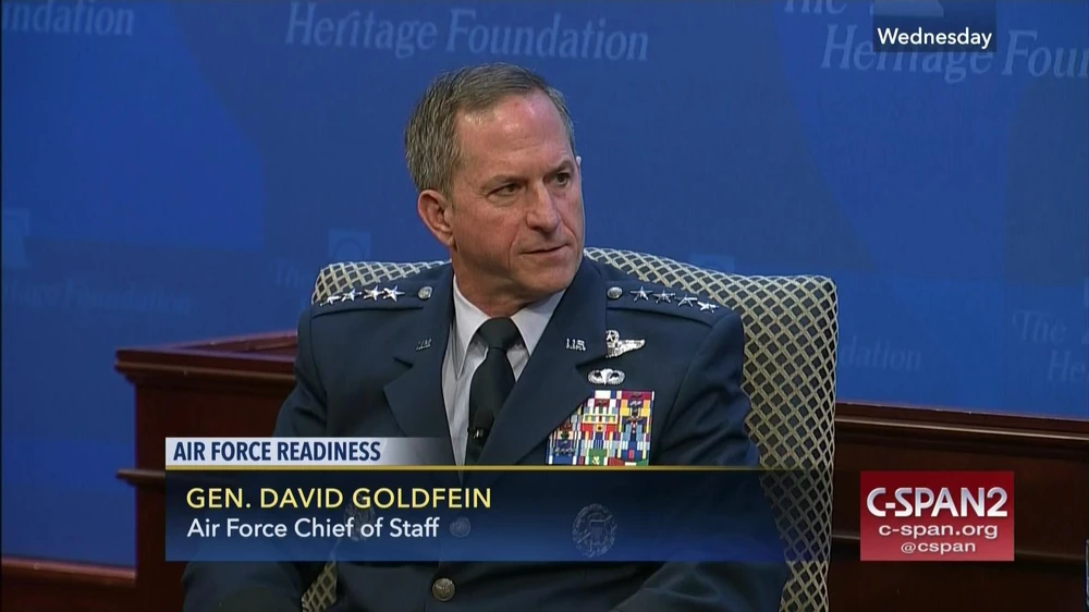 Tướng David Goldfein, đương kim Tham mưu trưởng Không quân có thể sẽ nhận vị trí Chủ tịch Hội đồng Tham mưu trưởng. Ảnh: C-SPAN