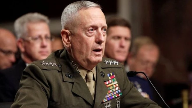 Bộ trưởng Quốc phòng Mỹ James Mattis. Ảnh: BBC