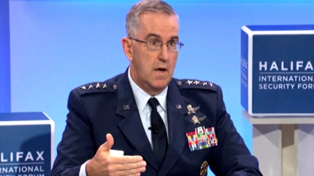 Tướng Không quân John Hyten, Chỉ huy Bộ Tư lệnh chiến lược có thể cạnh tranh vị trí Chủ tịch Hội đồng Tham mưu trưởng với Tướng Goldfein. Ảnh: CTVNEWS