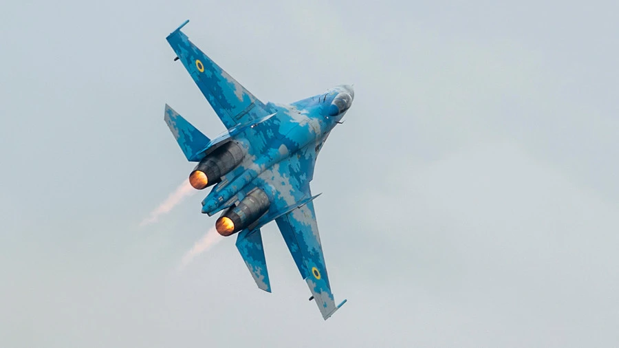 Một chiếc Su-27 rơi trong quá trình tập trận giữa Ukraine và NATO làm một quân nhân Mỹ và một quân nhân Ukraine thiệt mạng. Ảnh: GLP