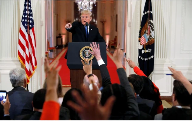 Tổng thống Mỹ Donald Trump tại cuộc họp báo ngày 7-11 tại Nhà Trắng. Ảnh: REUTERS