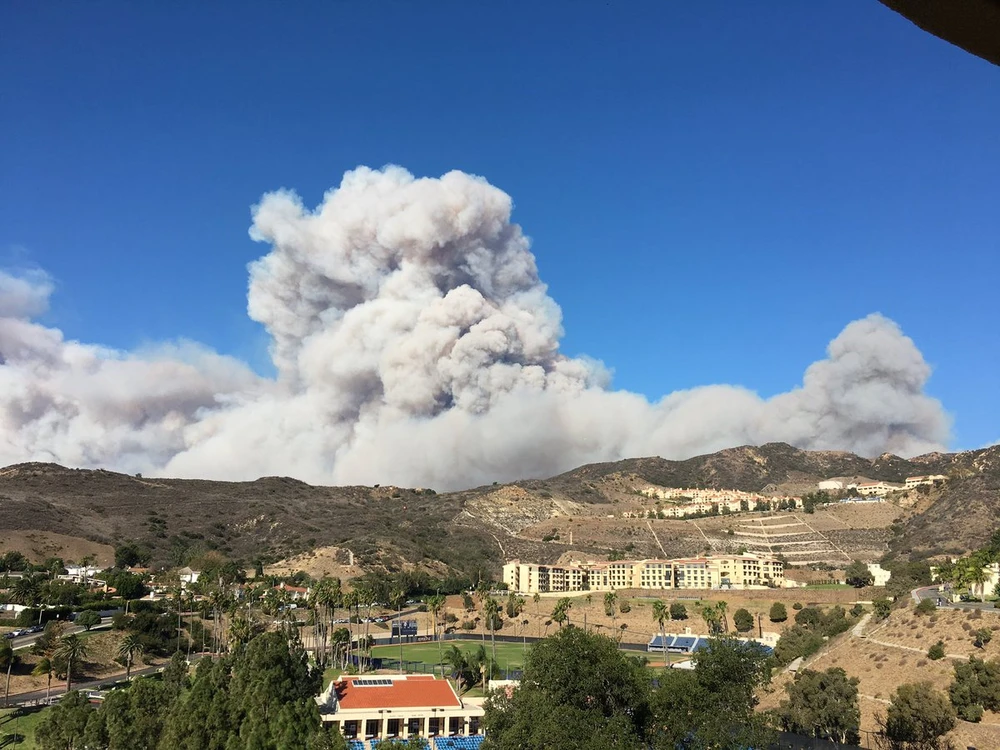 Hình ảnh trên trang Twitter của nam diễn viên Rainn Wilson cũng dòng chữ: “Nhà tôi đang trong lửa thế này”. Ảnh: TWITTER