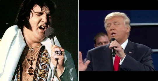 Dân mạng đã nhanh chóng so sánh hình ảnh nam ca sĩ Elvis Presley và Tổng thống Donald Trump. Ảnh: TWITTER
