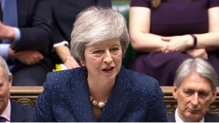 Thủ tướng Anh Theresa May tại Hạ viện Anh ngày 12-12. Ảnh: REUTERS