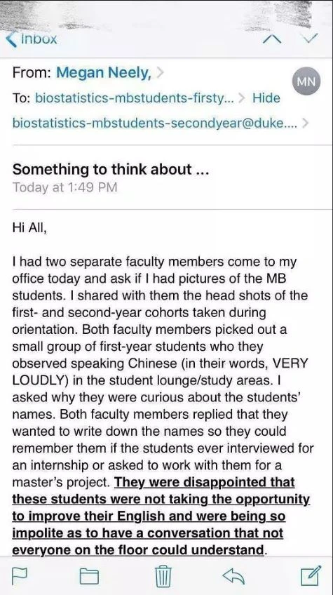 Ảnh chụp bức email này được đưa lên Twitter. Ảnh: TWITTER