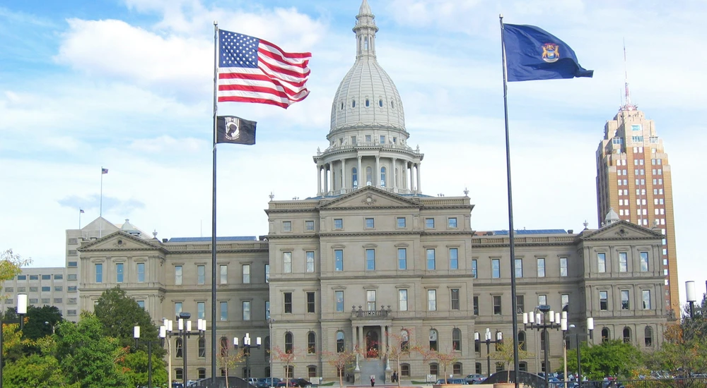 Tổng thống Donald Trump được mời phát biểu Thông điệp Liên bang tại trụ sở nghị viện bang Michigan (Mỹ). Ảnh: STAR OBSERVER