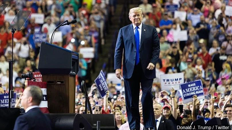 Tổng thống Donald Trump cũng có thể phát biểu Thông điệp Liên bang theo kiểu vận động tranh cử. Ảnh: WKYT