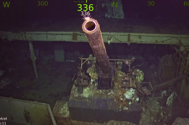 Xác tàu USS Hornet dưới đáy biển. Ảnh: FOX NEWS