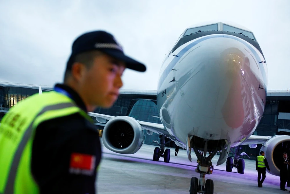 Một chiếc Boeing 737 MAX 8 của Trung Quốc. Các hãng bay Trung Quốc khai thác tổng cộng 96 chiếc Boeing 737 MAX 8. Ảnh: REUTERS