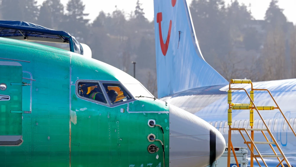Các chiếc Boeing 737 MAX 8 được sản xuất cho hãng hàng không TUI Airways (Anh) tại nhà báo lắp ráp Renton của Boeing ở TP Renton, bang Washington (Mỹ). Ảnh: AP