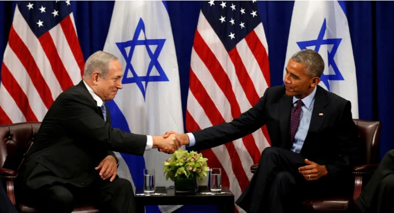 Ông Obama (phải) và ông Netanyahu (trái) trong lần gặp ở New York (Mỹ) ngày 21-9-2016. Ảnh: REUTERS
