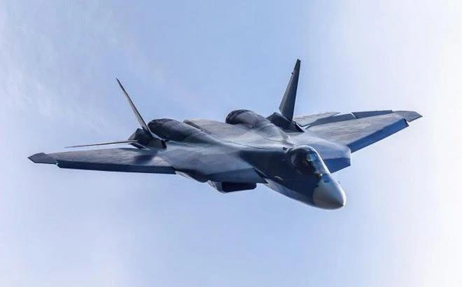 Máy bay chiến đấu tàng hình siêu thanh thế hệ thứ năm Su-57 của Nga. Ảnh: TWITTER