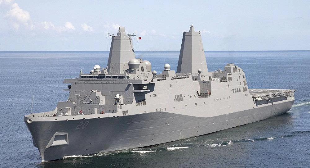 Tàu chiến USS Geen Bay của Hải quân Mỹ. Ảnh: SPUTNIK