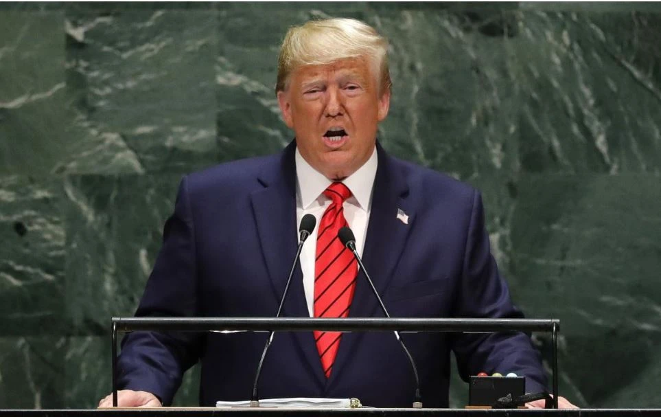 Tổng thống Mỹ Donald Trump phát biểu tại kỳ họp Đại Hội đồng LHQ ở New York ngày 24-9. Ảnh: REUTERS