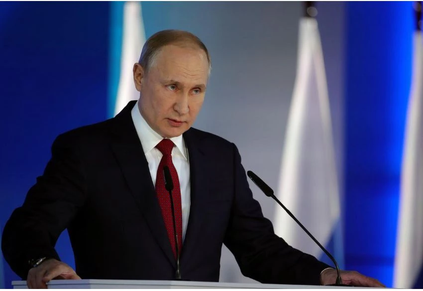 Tổng thống Nga Vladimir Putin có bài phát biểu thường niên trước Quốc hội Nga ngày 15-1. Ảnh: REUTERS