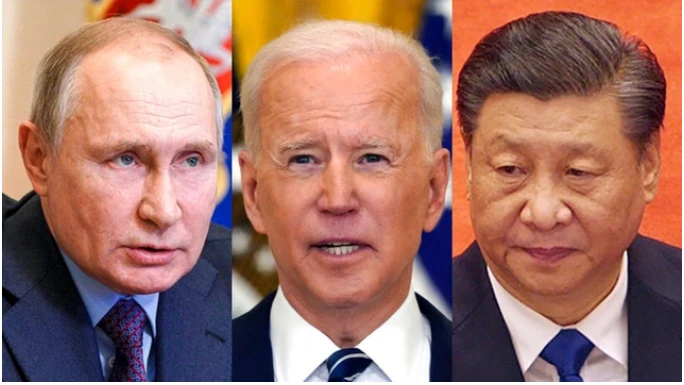 (Từ trái qua): Tổng thống Nga Vladimir Putin, Tổng thống Mỹ Joe Biden, Chủ tịch Trung Quốc Tập Cận Bình khả năng sẽ cùng dự hội nghị G20 ở Bali (Indonesia) tháng 11 tới. Ảnh: DETROIT NEWS