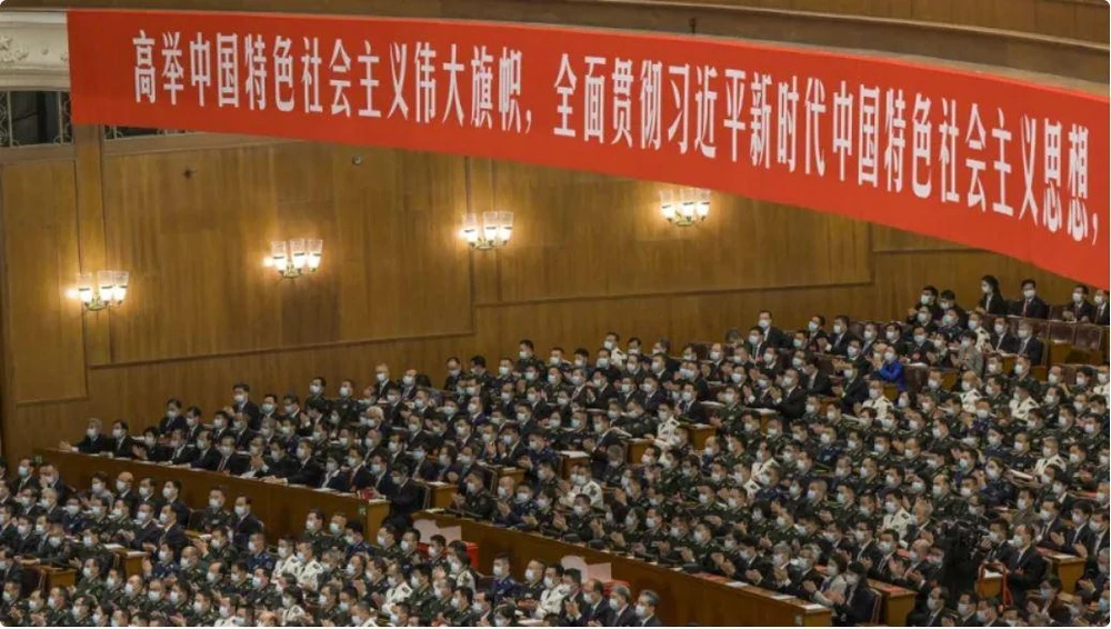 Các đại biểu tham dự lễ bế mạc Đại hội đảng Cộng sản Trung Quốc lần thứ 20 tại Đại lễ đường Nhân dân ở Bắc Kinh vào ngày 22-10. Ảnh: AFP