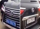 Công an xác minh xe Lexus đầu biển số xanh, đuôi biển số trắng