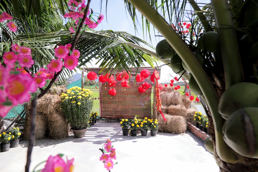 Một tiểu cảnh xuân để mọi người check in. Ảnh NÚI XANH