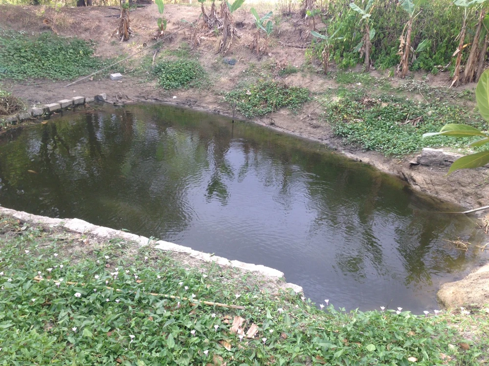 Hồ nước tìm thấy hai bé trai. Ảnh: ĐC